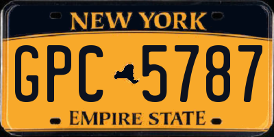 NY license plate GPC5787