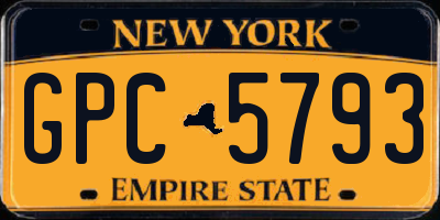 NY license plate GPC5793