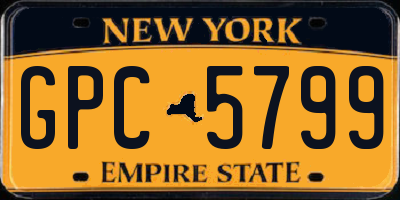 NY license plate GPC5799