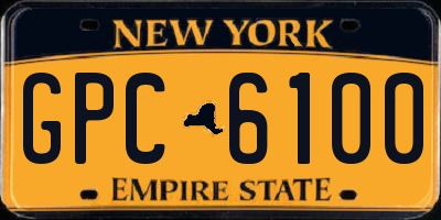 NY license plate GPC6100