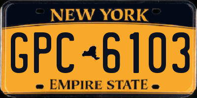 NY license plate GPC6103
