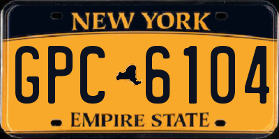NY license plate GPC6104