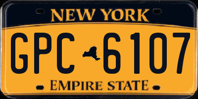 NY license plate GPC6107