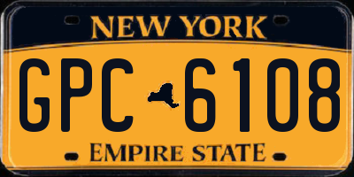 NY license plate GPC6108