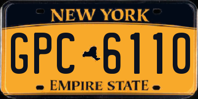 NY license plate GPC6110