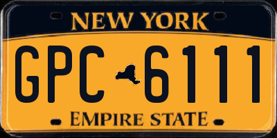 NY license plate GPC6111