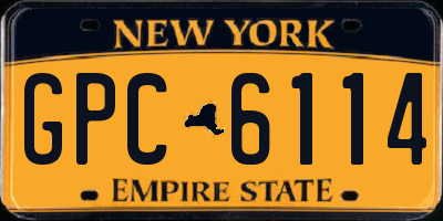 NY license plate GPC6114