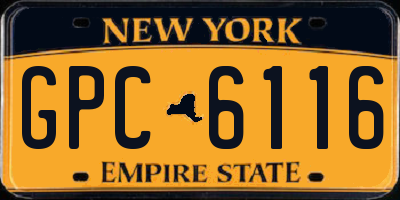 NY license plate GPC6116