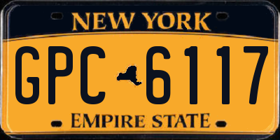 NY license plate GPC6117