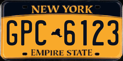NY license plate GPC6123
