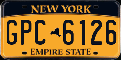 NY license plate GPC6126
