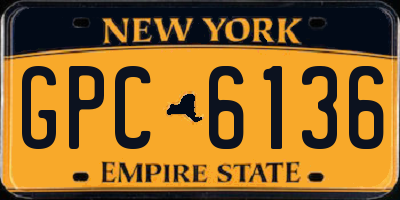 NY license plate GPC6136