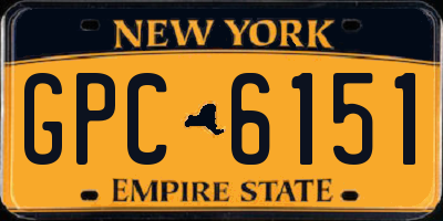 NY license plate GPC6151