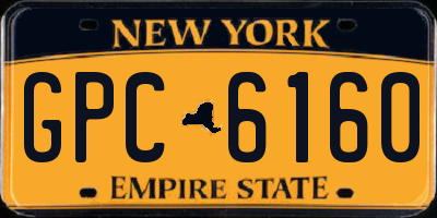 NY license plate GPC6160