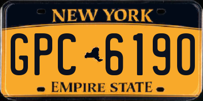 NY license plate GPC6190