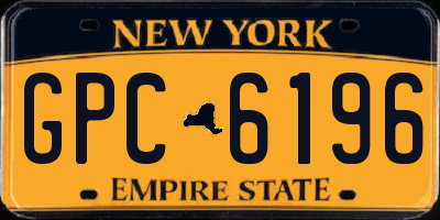 NY license plate GPC6196