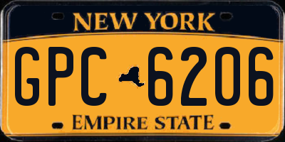 NY license plate GPC6206