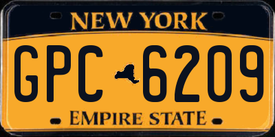 NY license plate GPC6209