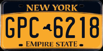 NY license plate GPC6218