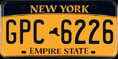 NY license plate GPC6226