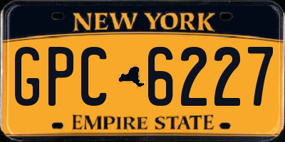 NY license plate GPC6227