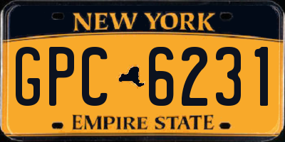 NY license plate GPC6231