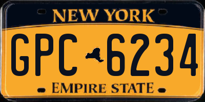 NY license plate GPC6234