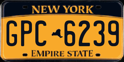 NY license plate GPC6239