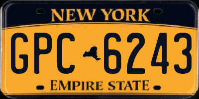 NY license plate GPC6243