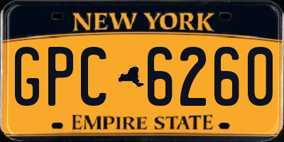 NY license plate GPC6260