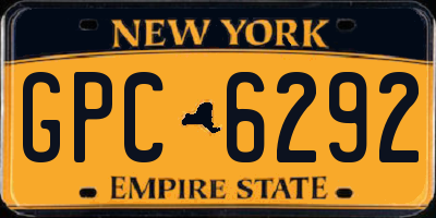 NY license plate GPC6292