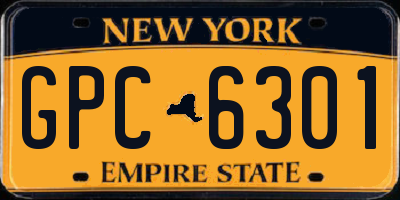 NY license plate GPC6301