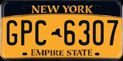 NY license plate GPC6307