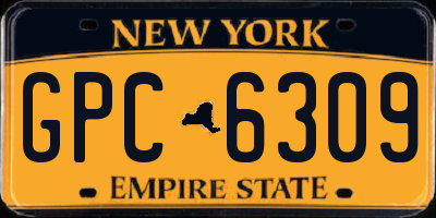 NY license plate GPC6309