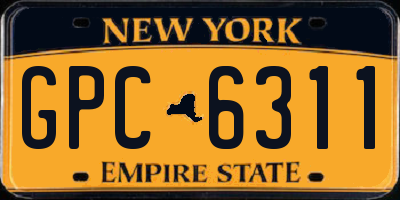 NY license plate GPC6311