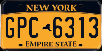 NY license plate GPC6313