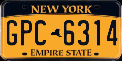 NY license plate GPC6314