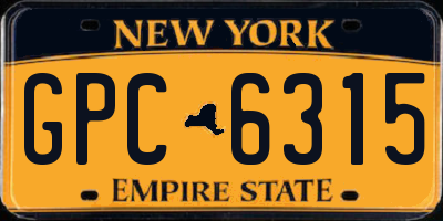 NY license plate GPC6315