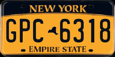 NY license plate GPC6318
