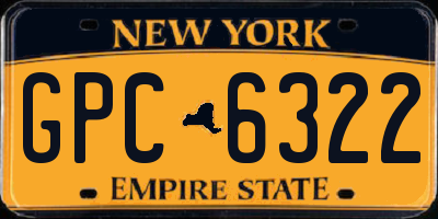 NY license plate GPC6322