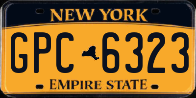 NY license plate GPC6323
