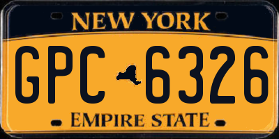NY license plate GPC6326