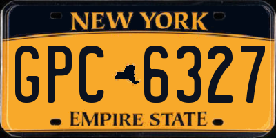 NY license plate GPC6327