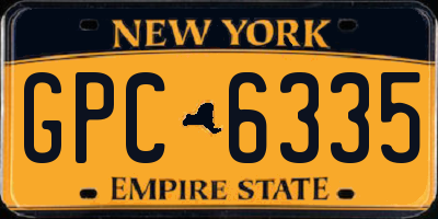 NY license plate GPC6335