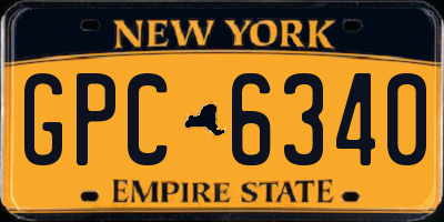 NY license plate GPC6340