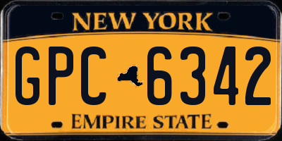 NY license plate GPC6342