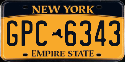NY license plate GPC6343