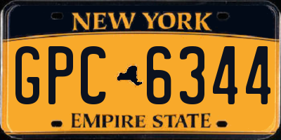 NY license plate GPC6344