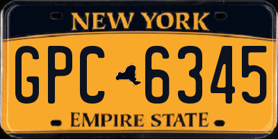 NY license plate GPC6345
