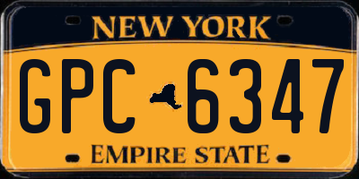 NY license plate GPC6347